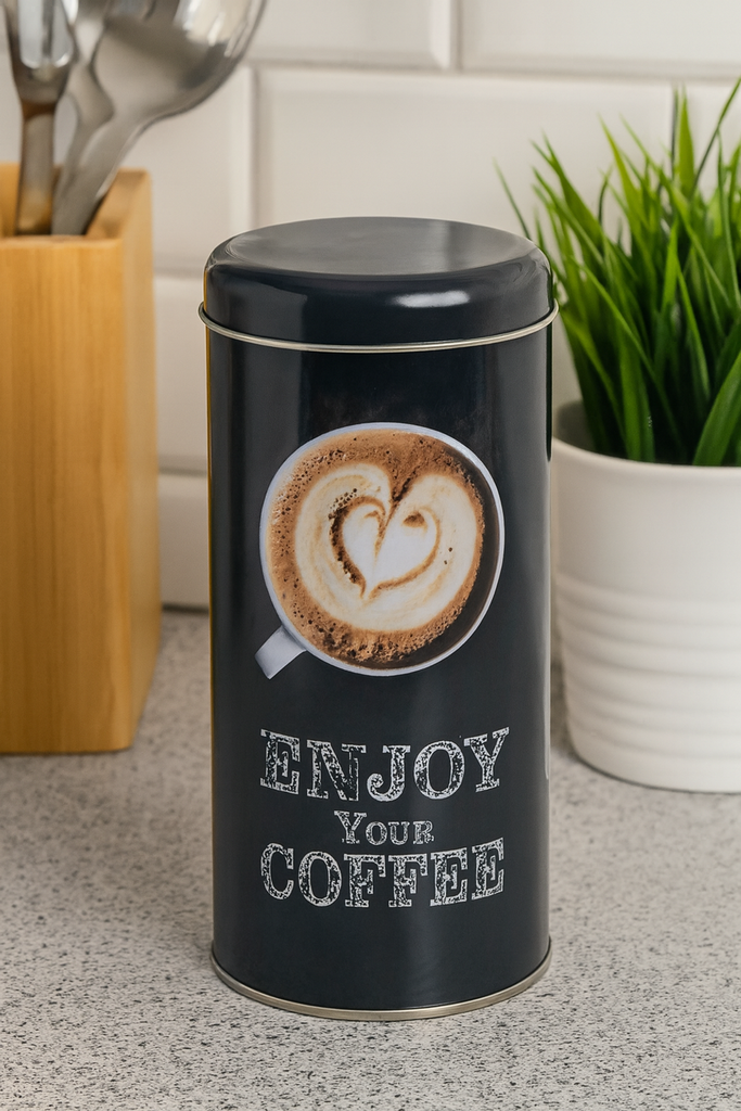 Stylische-schwarze-Kaffeedose-fuer-Pads-mit-Kaffeetassen-Motiv-gravidus-11504.png