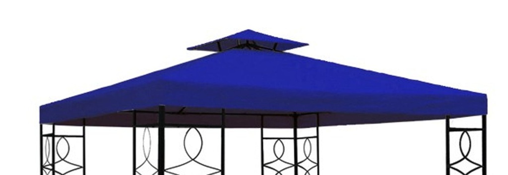 [5612] Pavillon Ersatzdach Pavillondach Partyzelt Kaminabzug Dach wasserfest ca. 3x3m (Blau)
