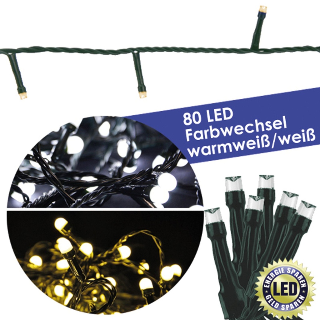 80 LED Lichterkette Farbwechsel