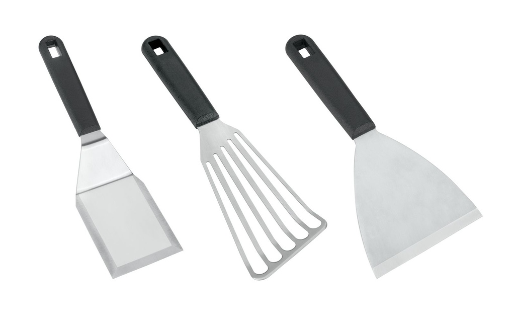 [12390] Edelstahl Grillbesteck Pfannenwender Wender Fischwender Spachtel (3-teiliges Grillbesteck)