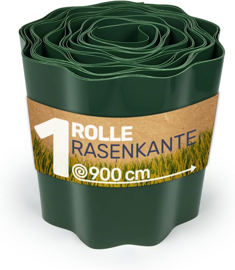 Rasenkante Kunststoff 900x15 cm – grün, witterungsbeständig