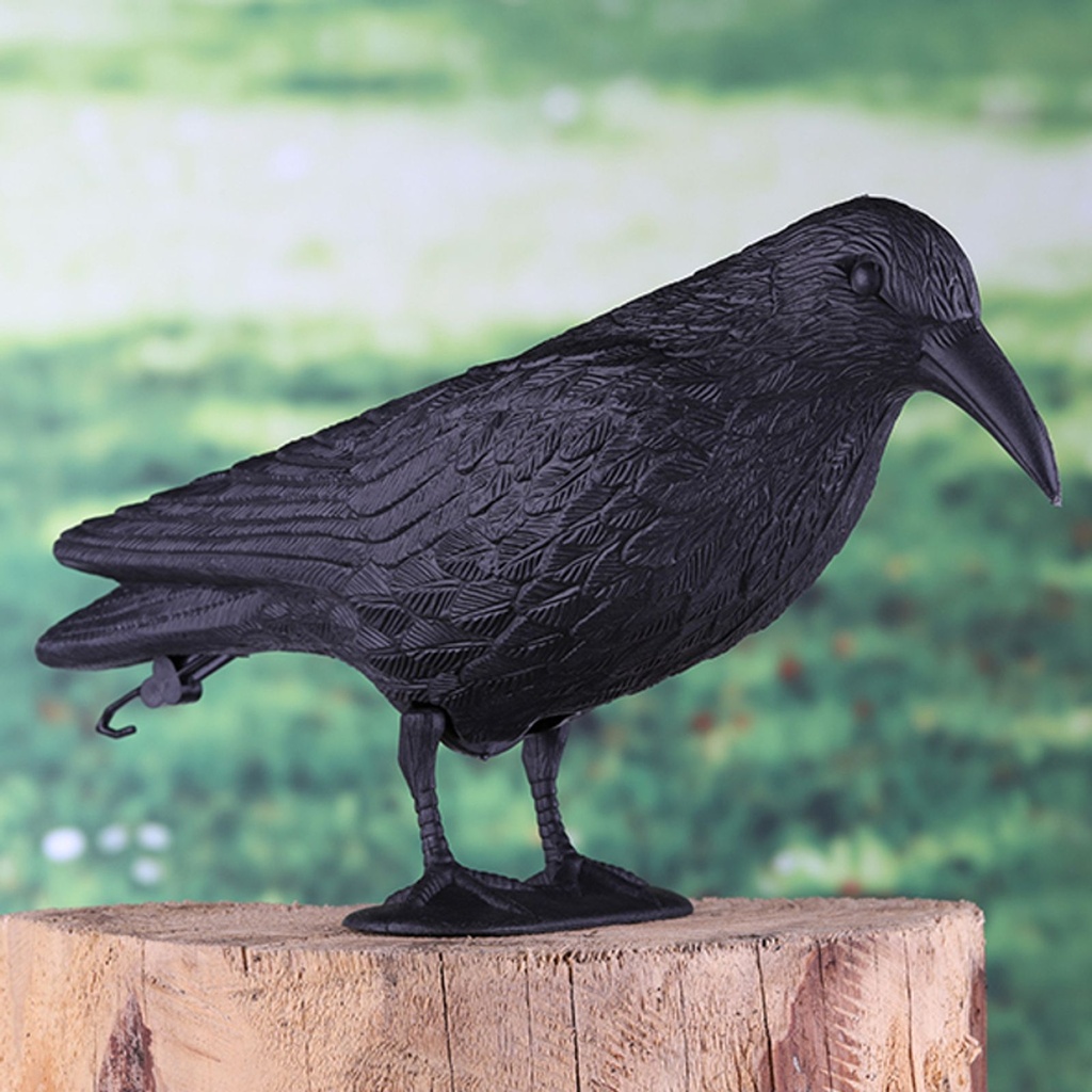 [2816] Garten Deko Gartendeko Taubenschreck Ornament Rabe mit Aufhänger