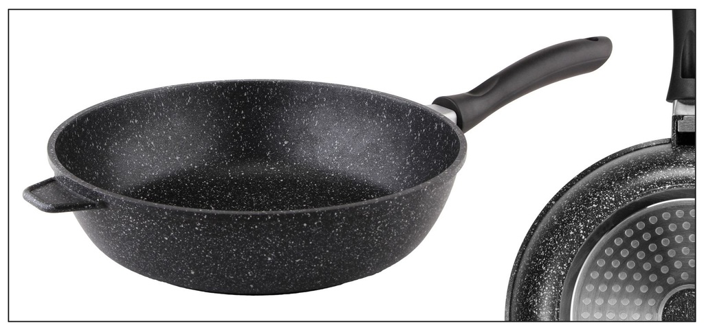 Aluguss Pfanne Ø28cm Induktion Granitoptik