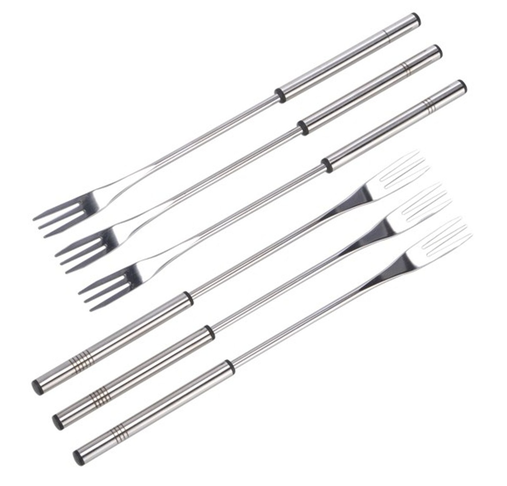 6x Edelstahl Fonduegabeln, Fondueset