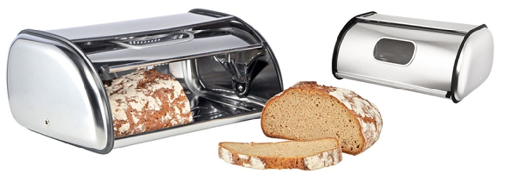 Edelstahl Brotkasten Rollklappe & Sichtfenster