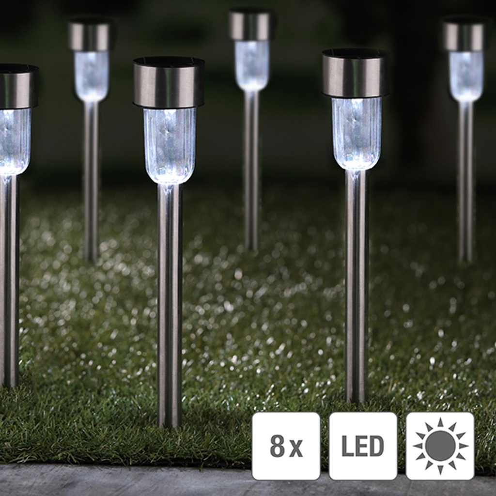 8er Set Solarlampen Garten