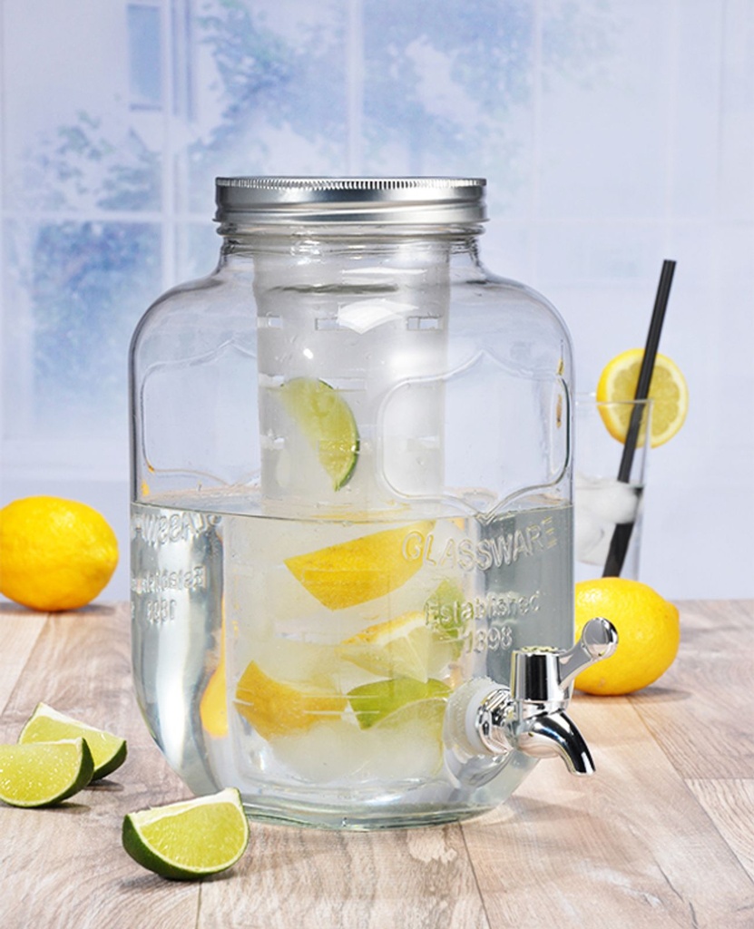 Getränkespender Glas Zapfhahn 4L