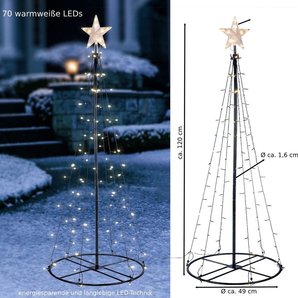 Garten-Weihnachtsbaum Lichterbaum Weihnachtsbeleuchtung Garten120cm