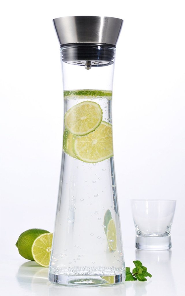 Wasserkaraffe Karaffe Wasserflasche Saftkrug Glaskaraffe Glaskanne 1L
