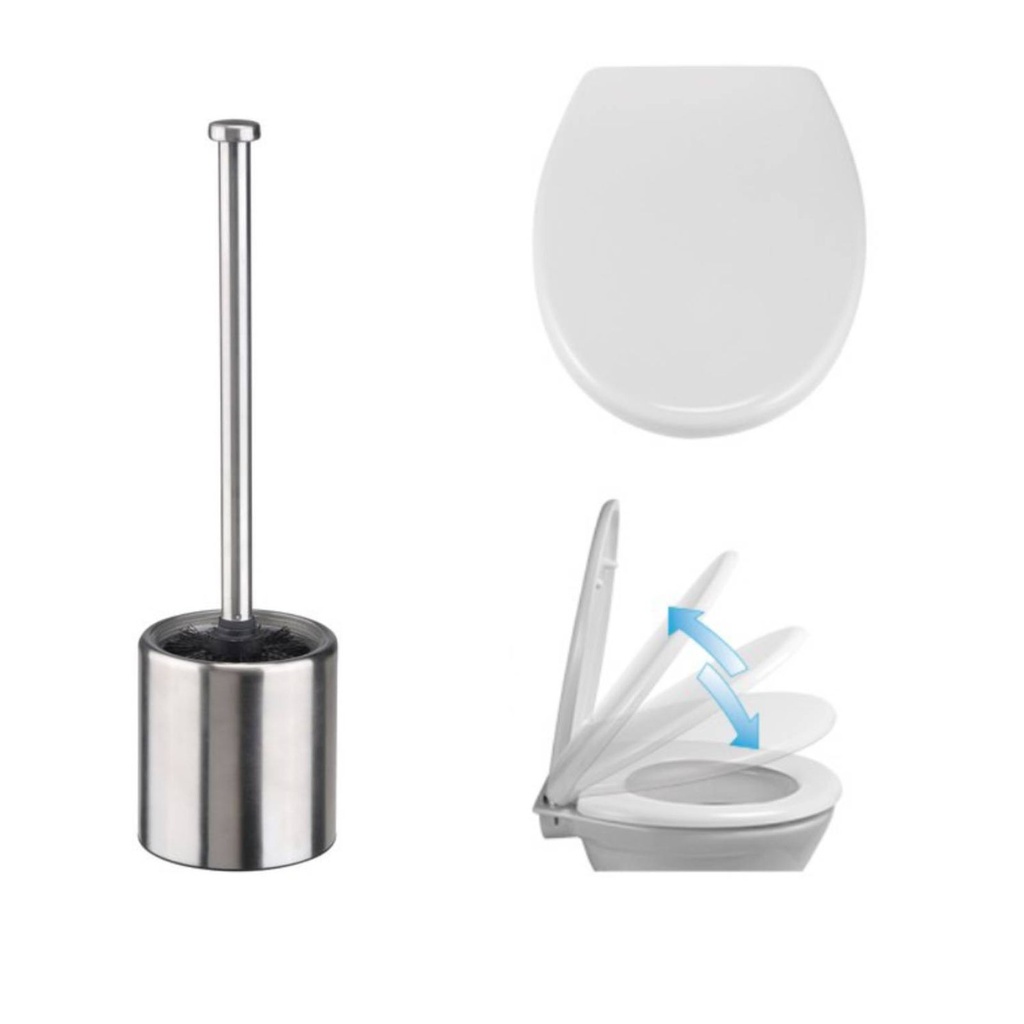 [12381] WC-Sitz Absenkautomatik Schnellverschluss Klobürste Toilettenbürste
