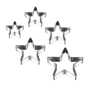 5x Edelstahl Ausstecher Sterne, Plätzchenform