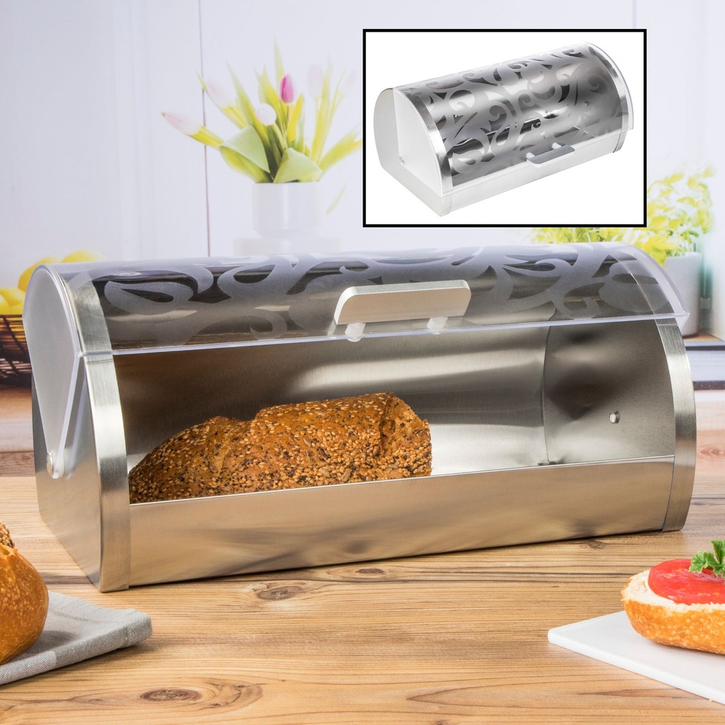 [15232] Brotkasten mit Blumenmotiv & Frischhaltebox