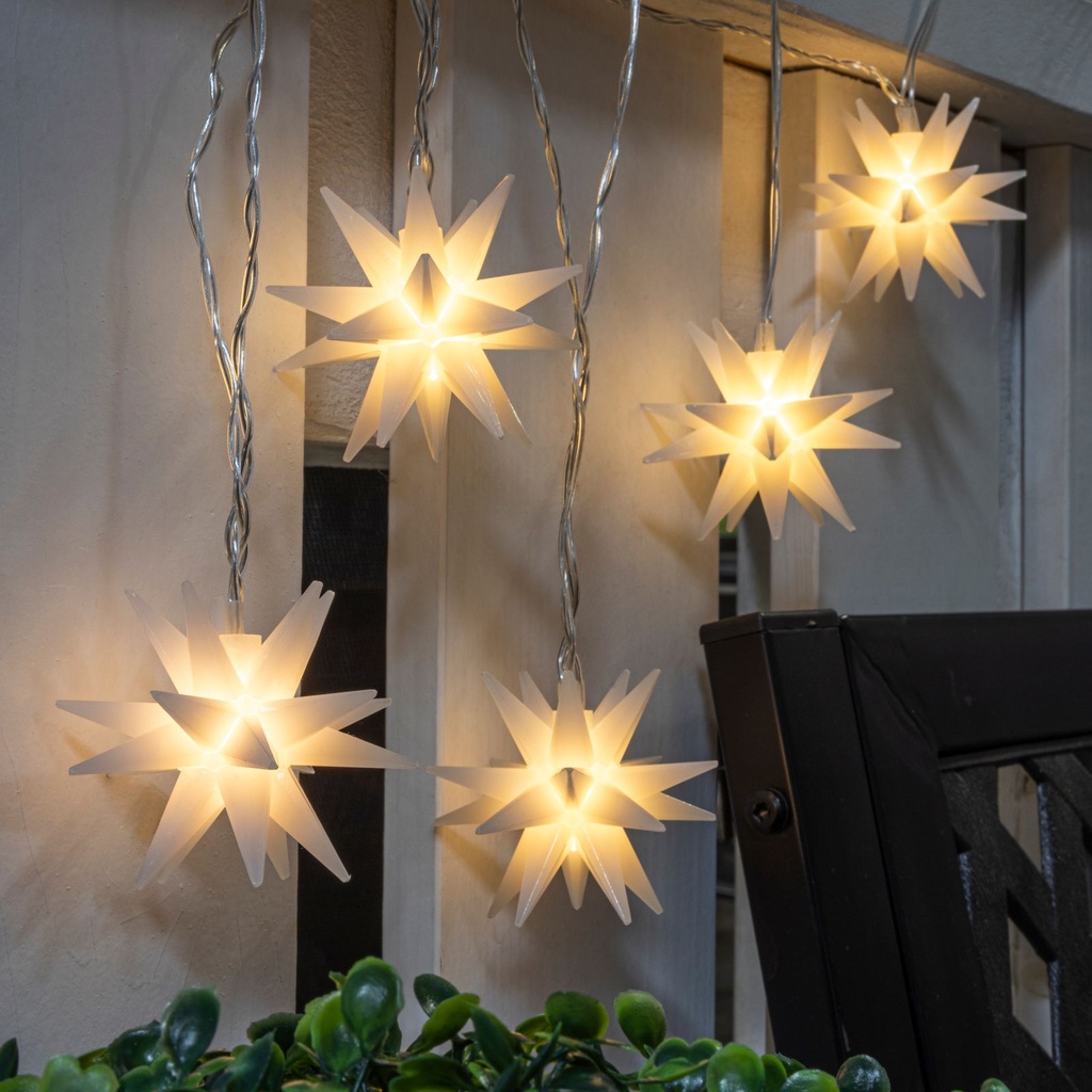 LED Lichterkette mit 5 Sternen Beleuchtung Weihnachten Innen Außen