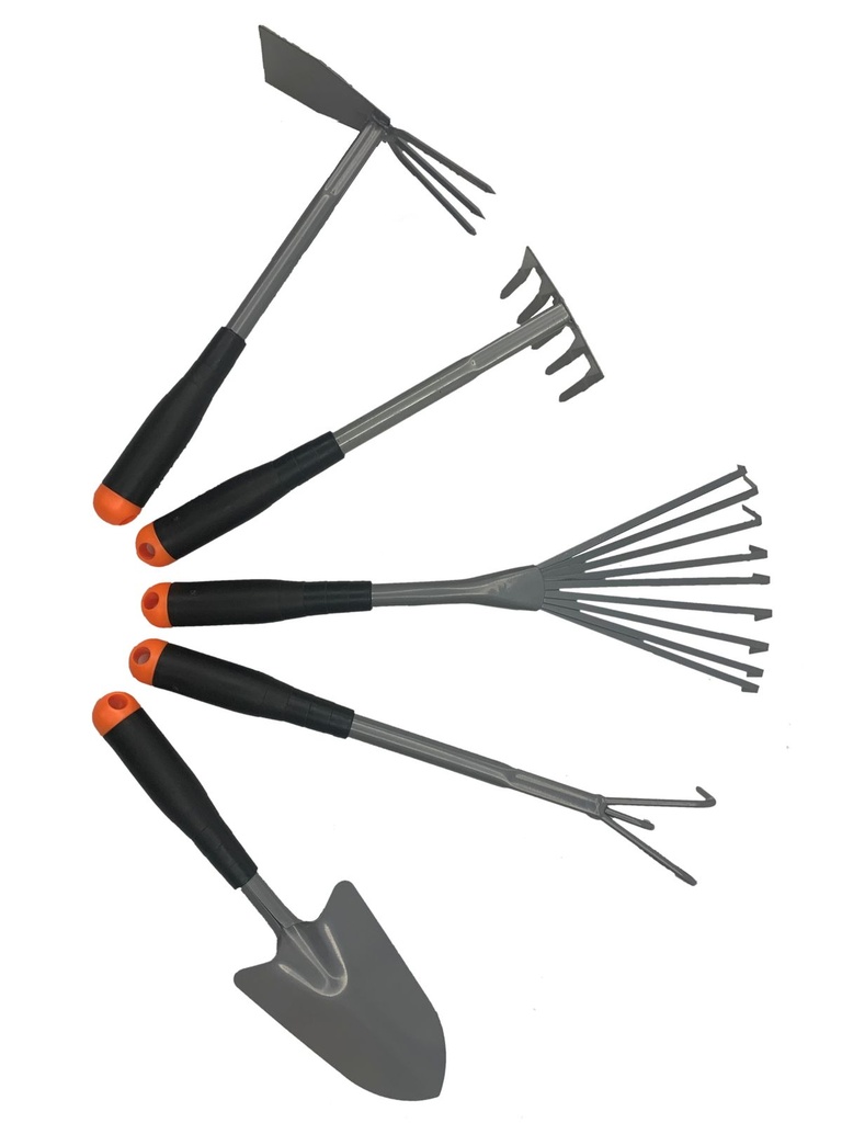 5-tlg. Gartenwerkzeug Set Harke Hacke Kralle Stahl