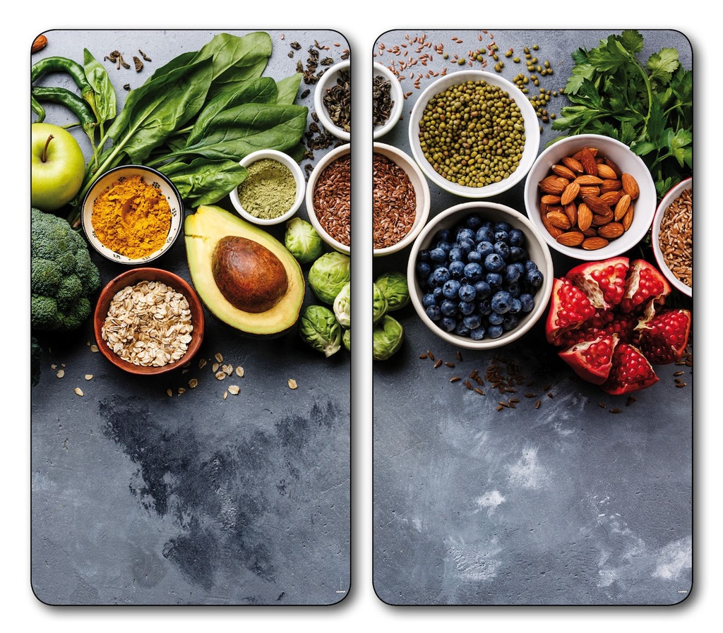 Multi-Glasschneideplatte 2er Pack,Glas: Healthy Kitchen