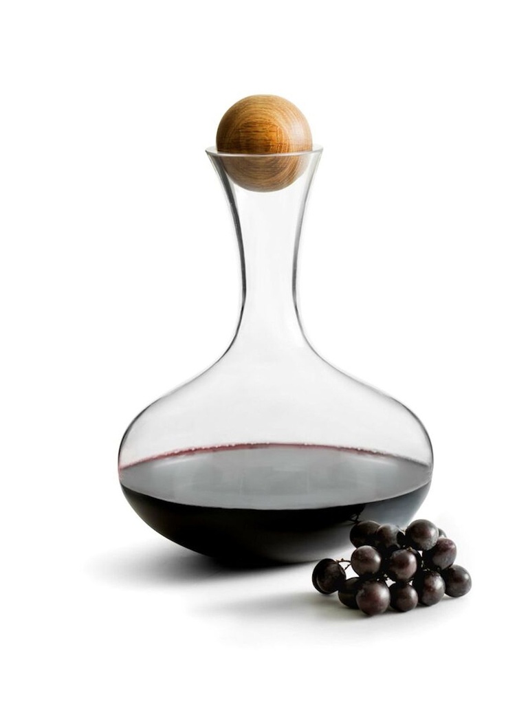 Elegante Glas Karaffe mit Eichenholzstopfen – 2 Liter