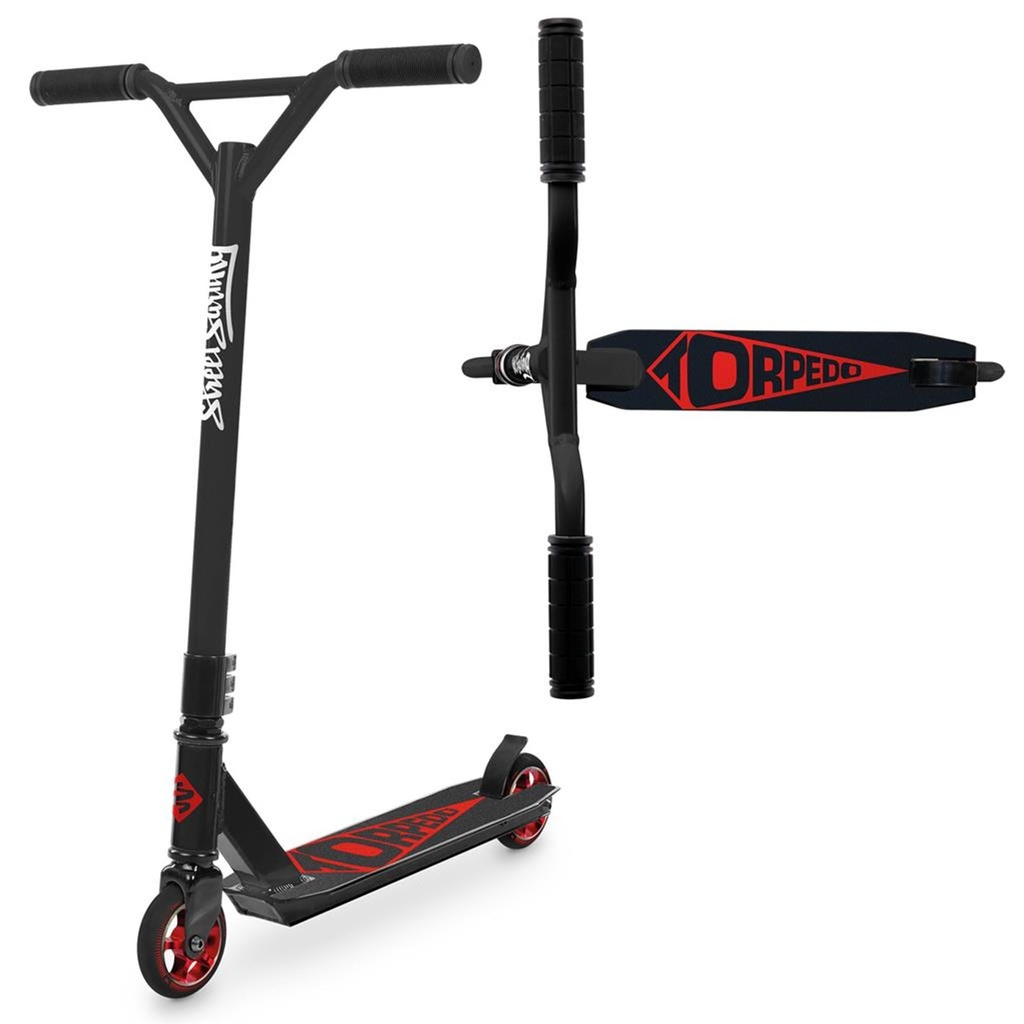 [17892] Stunt Scooter Street Surfing Torpedo Red Leicht Robust und Stylisch
