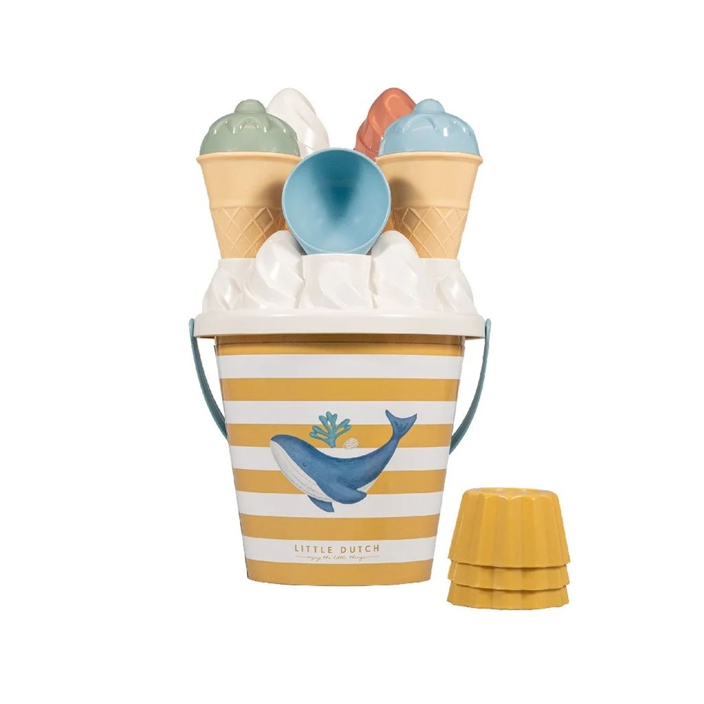[18046] Little Dutch Ocean Dreams Blau Sandspielzeug 14-teilig ab 18 Monaten