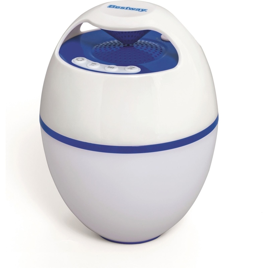 Bestway Flowclear schwimmender LED Bluetooth Lautsprecher weiß blau